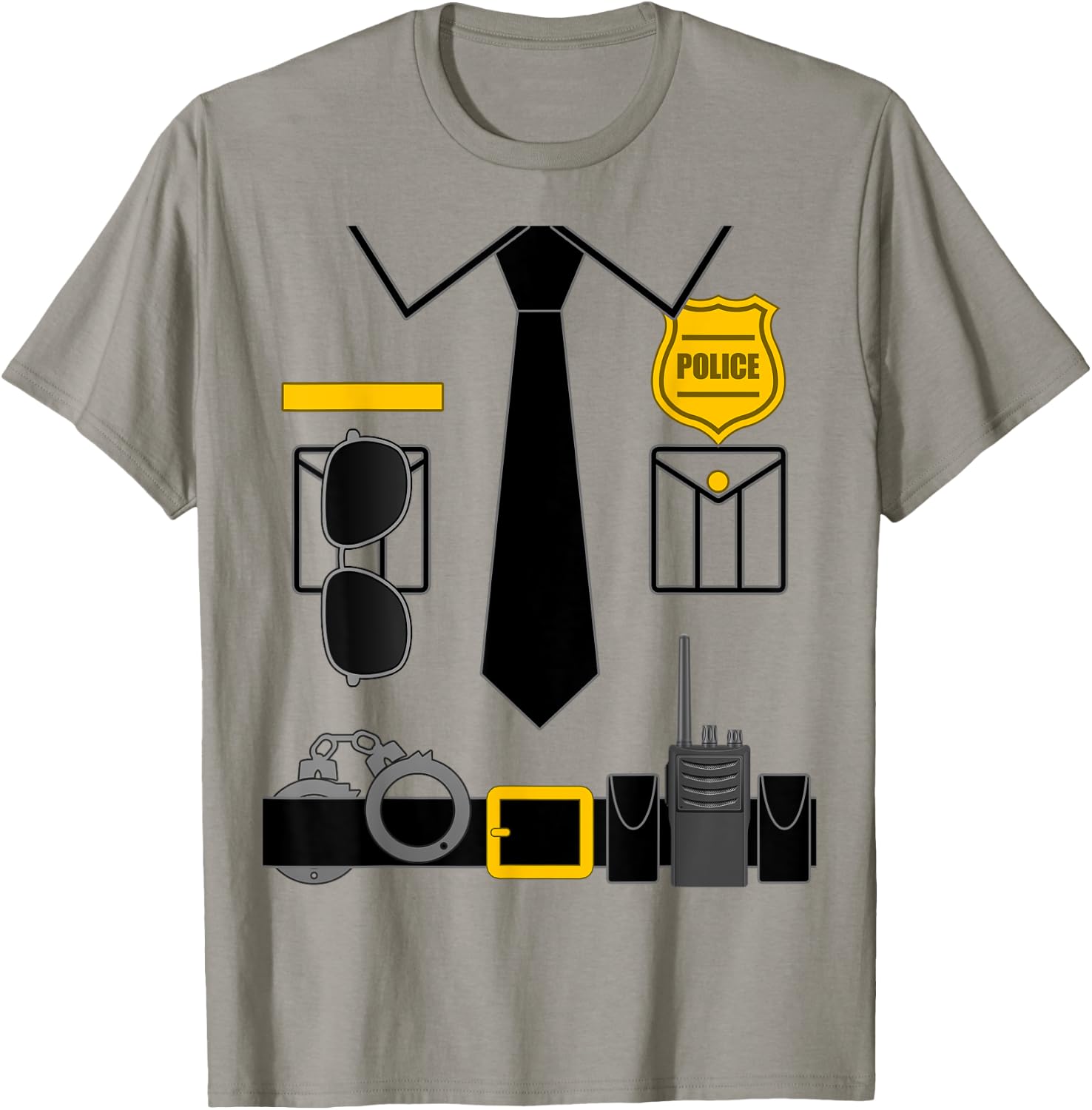 Police Costume for Kids & Adults Halloween Police Officer T-Shirt - T-Shirt | Sand
