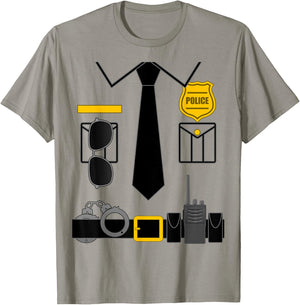 Police Costume for Kids & Adults Halloween Police Officer T-Shirt - T-Shirt | Sand
