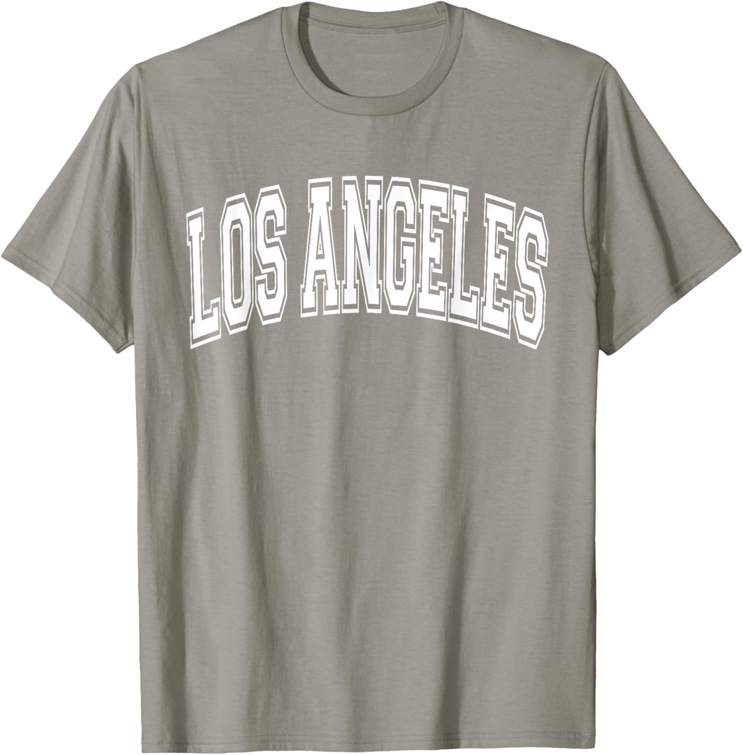 Los Angeles Arched Style Text Pink with White Print T-Shirt - T-Shirt | Sand