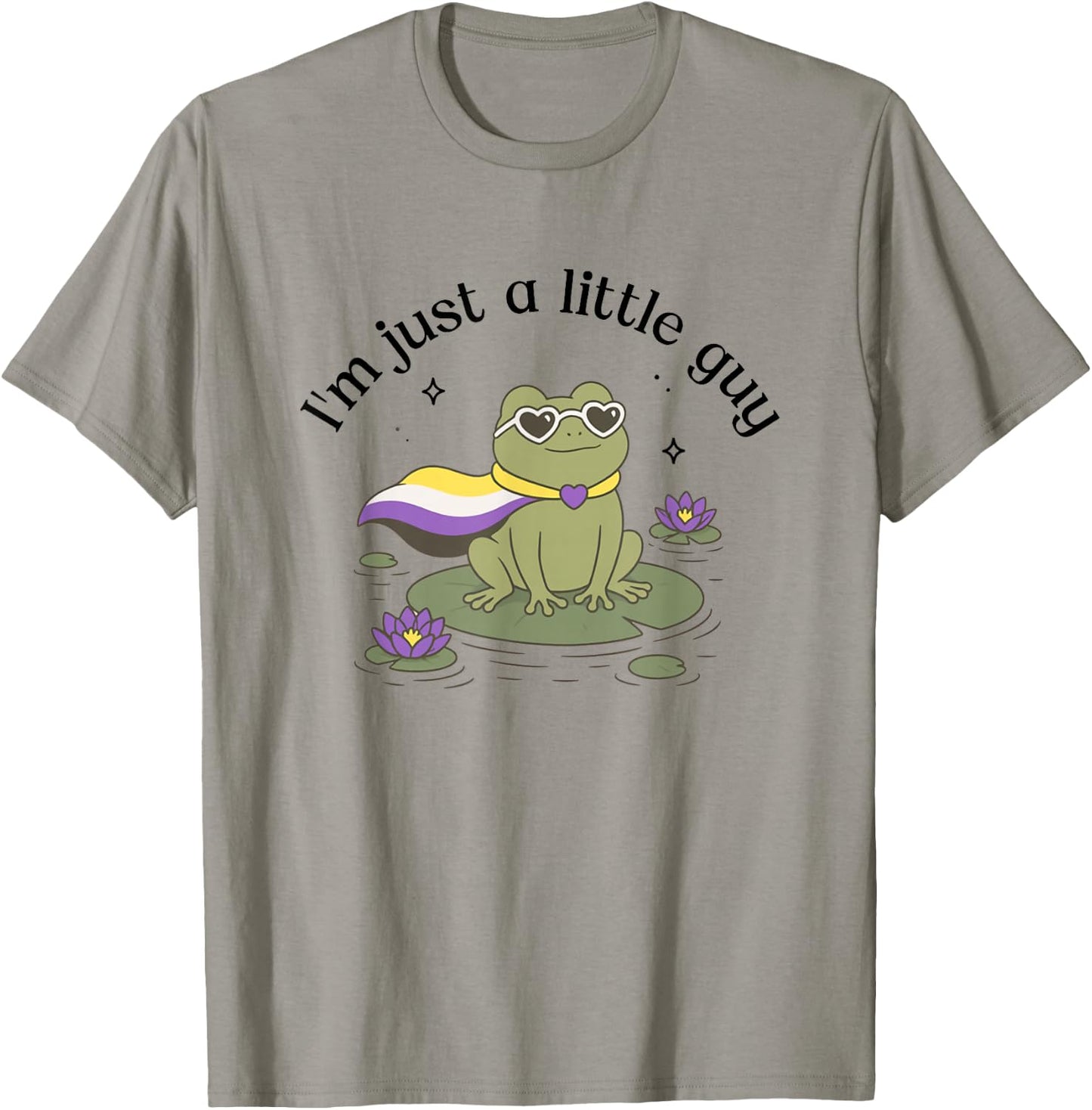 Non-Binary Pride Funny Frog Meme Weirdcore LGBTQ Genderqueer T-Shirt - T-Shirt | Sand