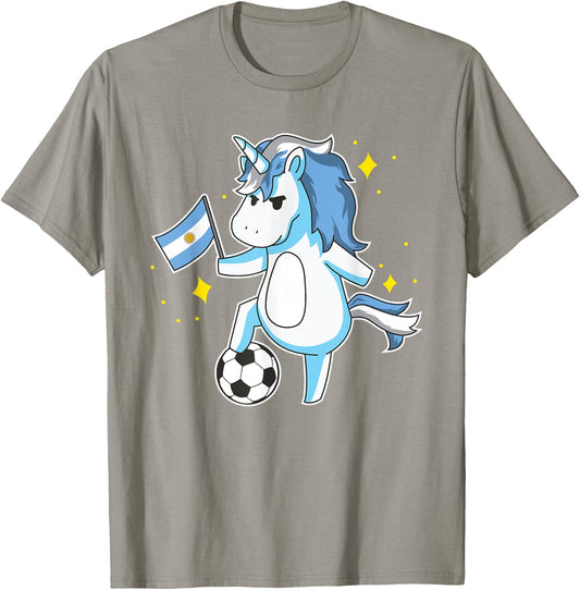 Soccer Unicorn Argentina Jersey Shirt Argentinian Football T-Shirt - T-Shirt | Sand