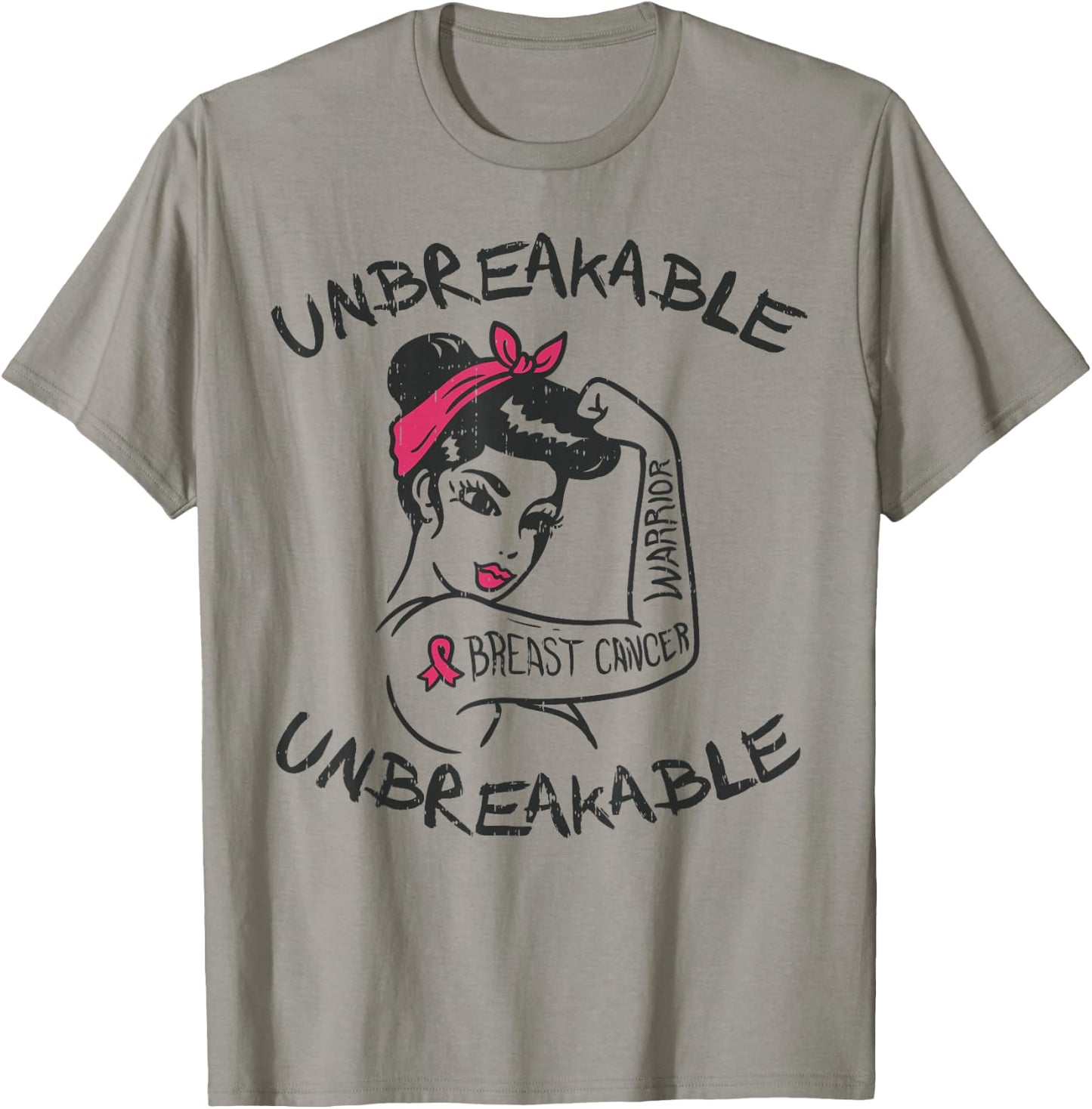 Rosie Unbreakable Pink Breast Cancer Warrior Survivor Gift T-Shirt - T-Shirt | Sand