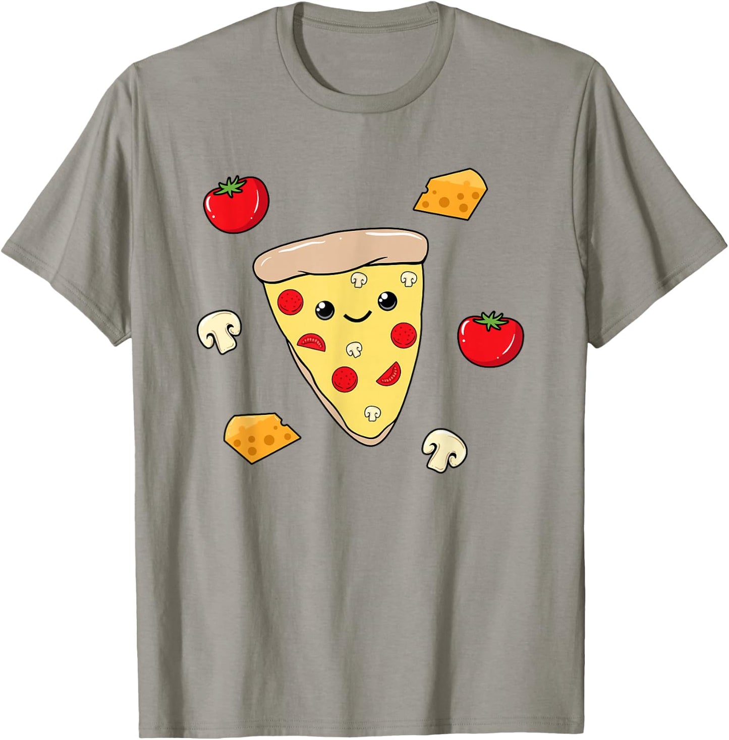 Girl Sweet mushroom Pizza Shirt Pizza Lover Kids Fast Food T-Shirt - T-Shirt | Sand
