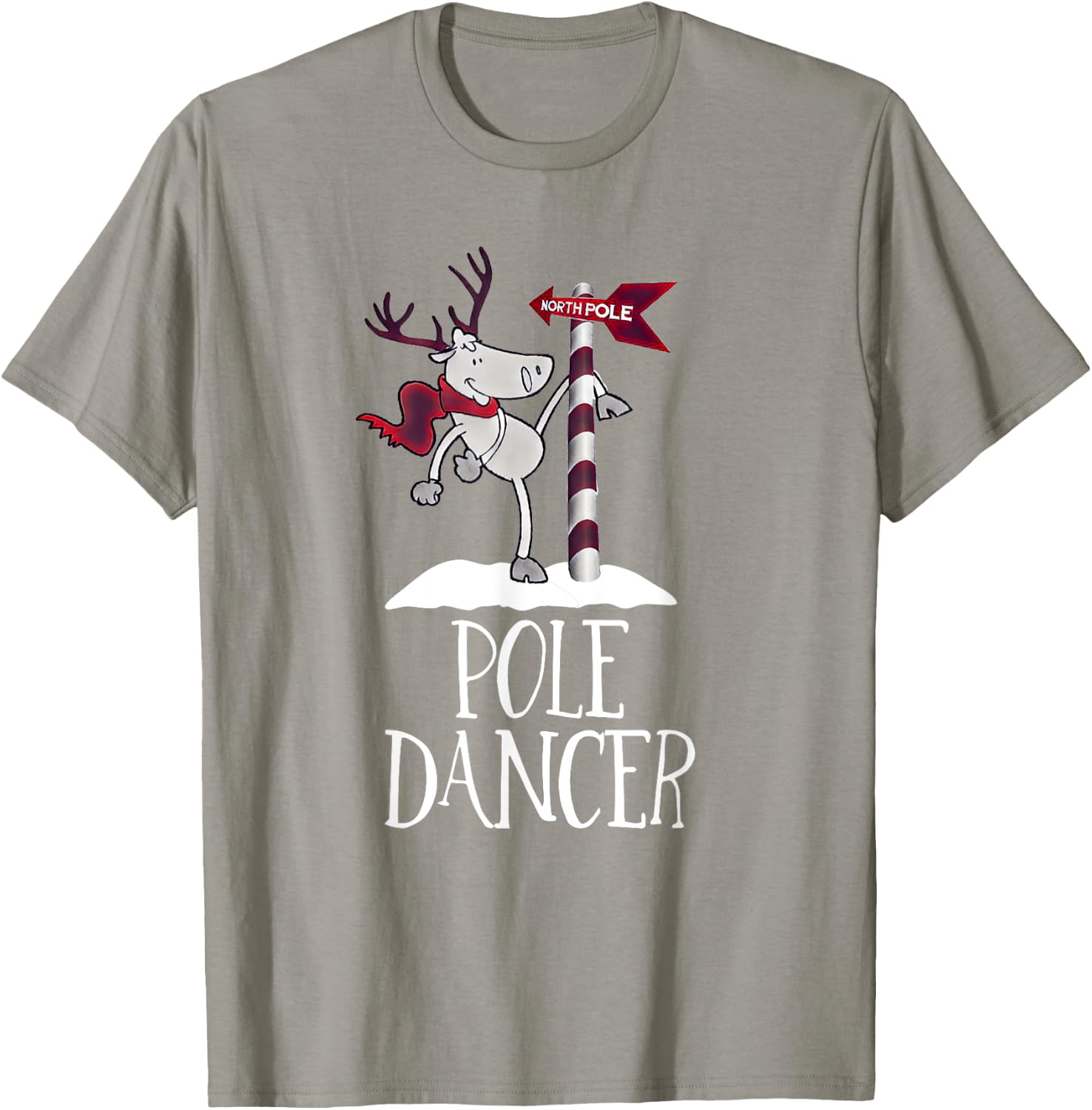 Funny Festive Christmas Pole Dancer North Pole Shirt T-Shirt - T-Shirt | Sand