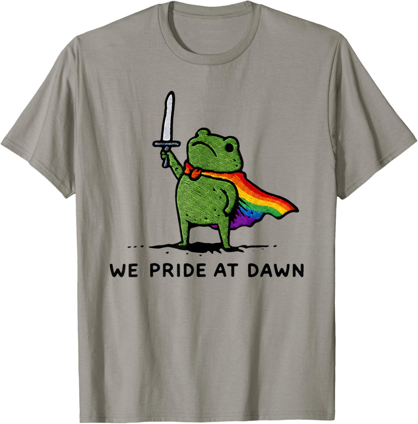 Funny Frog We Pride At Dawn Rainbow Flag LGBT Pride Month T-Shirt - T-Shirt | Sand