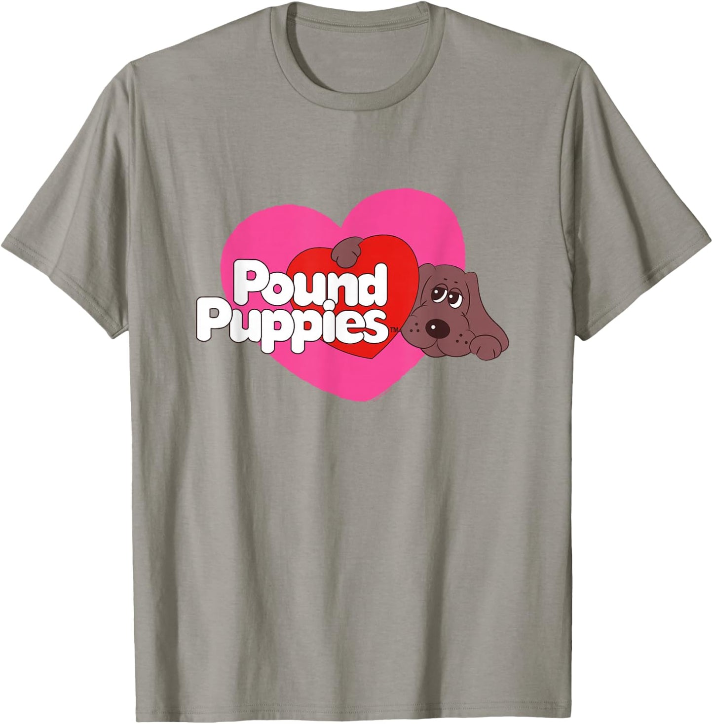 Pound Puppies Valentine's Day Cute Dog Heart Shape Big Logo T-Shirt - T-Shirt | Sand