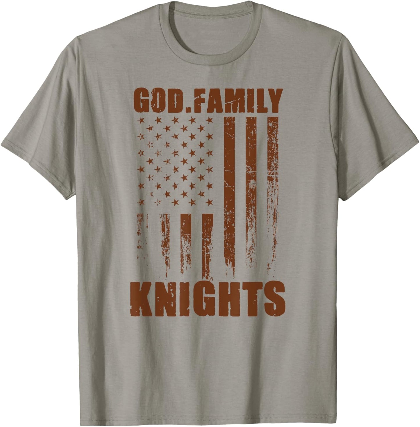 Mount View Knights God. Family. Vintage USA Flag T-Shirt - T-Shirt | Sand