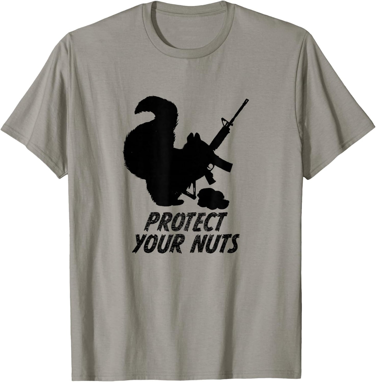 Squirrel Shirt Military AR15 Gun Protect Your Nuts T-Shirt - T-Shirt | Sand