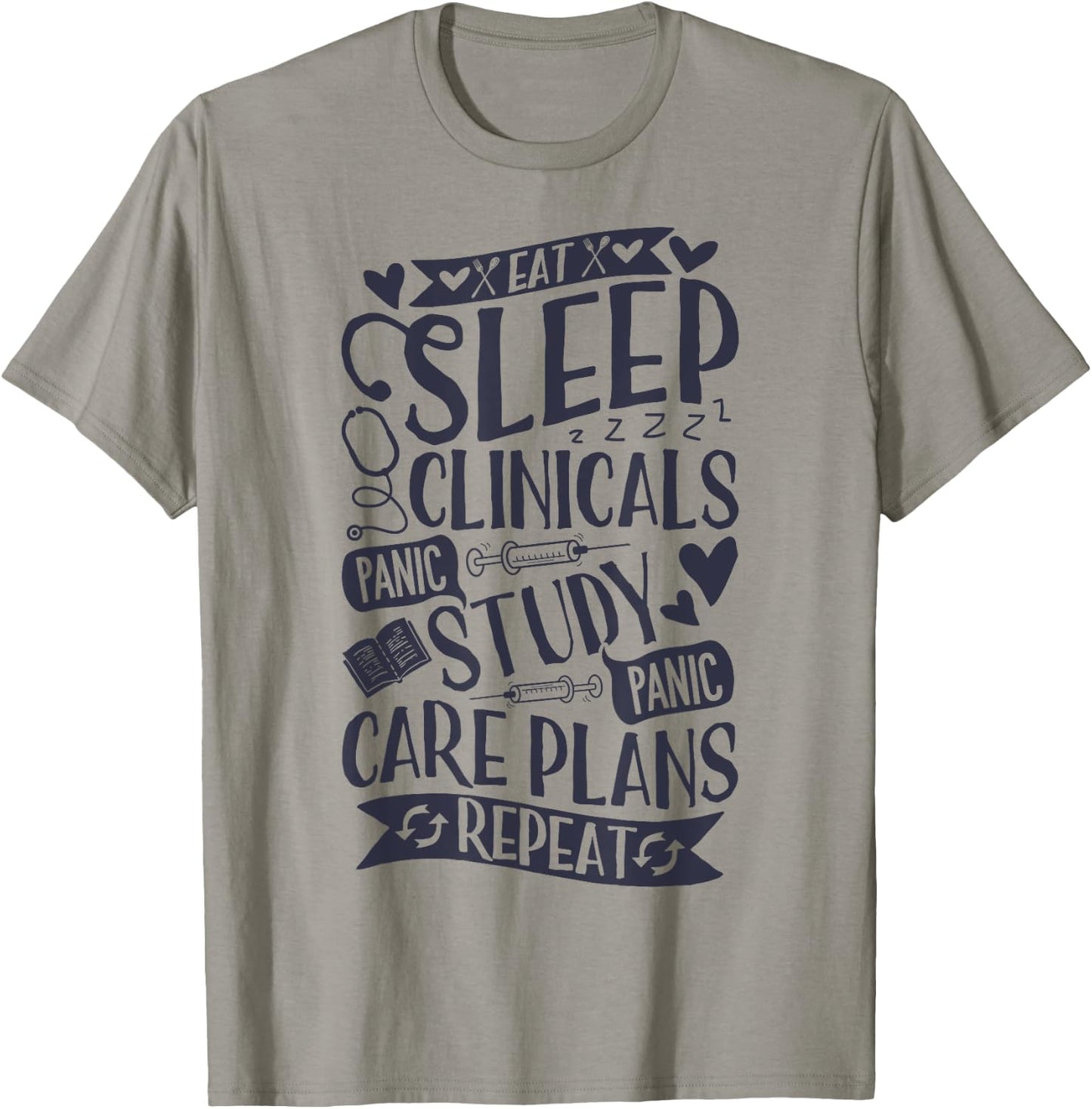 Clinicals T Shirt Nurse Funny RN Nursing School Women Gifts T-Shirt - T-Shirt | Sand