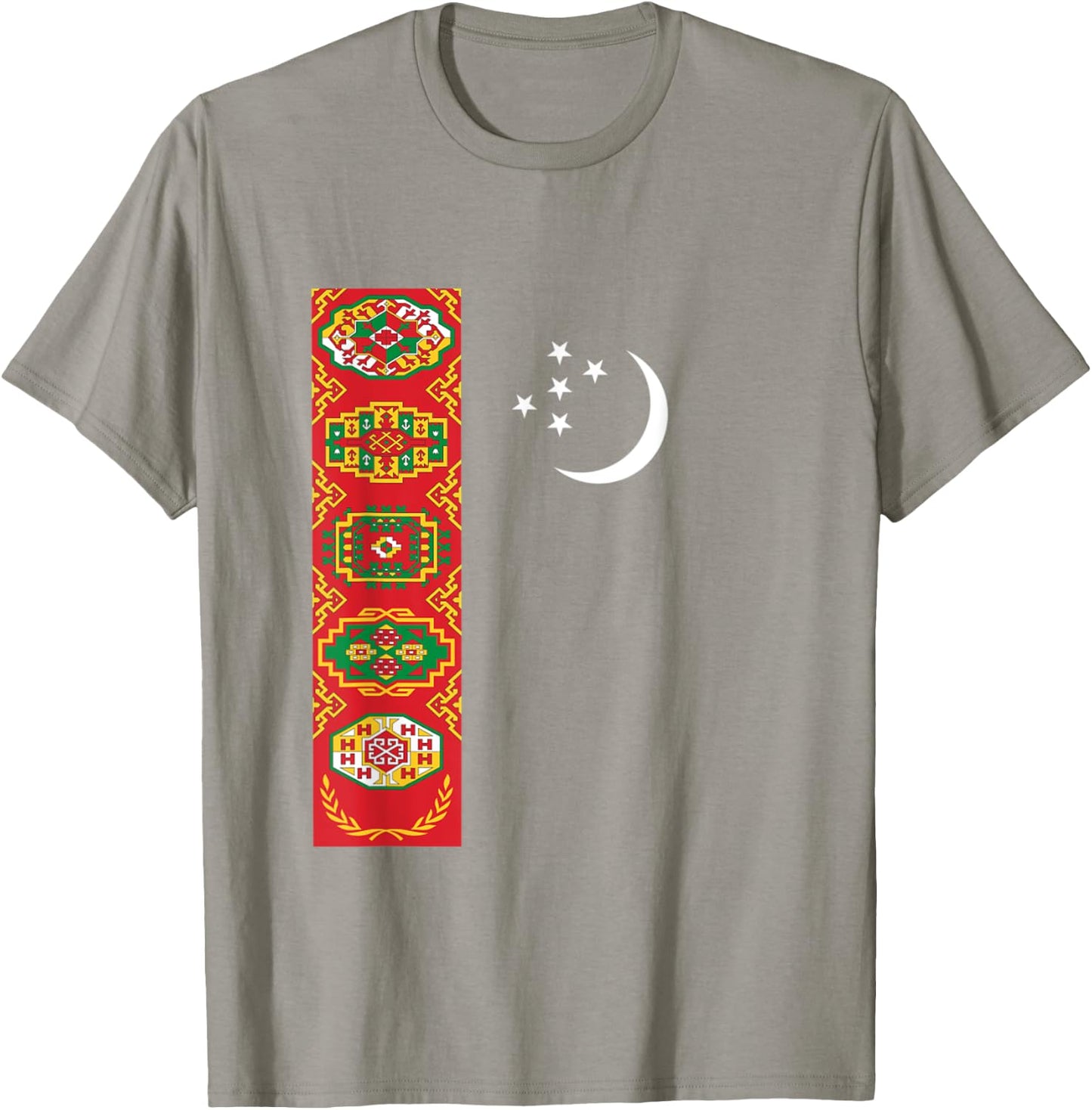 Turkmenistan Flag Turkmenistan Baydagy Flags Gift Men Women T-Shirt - T-Shirt | Sand