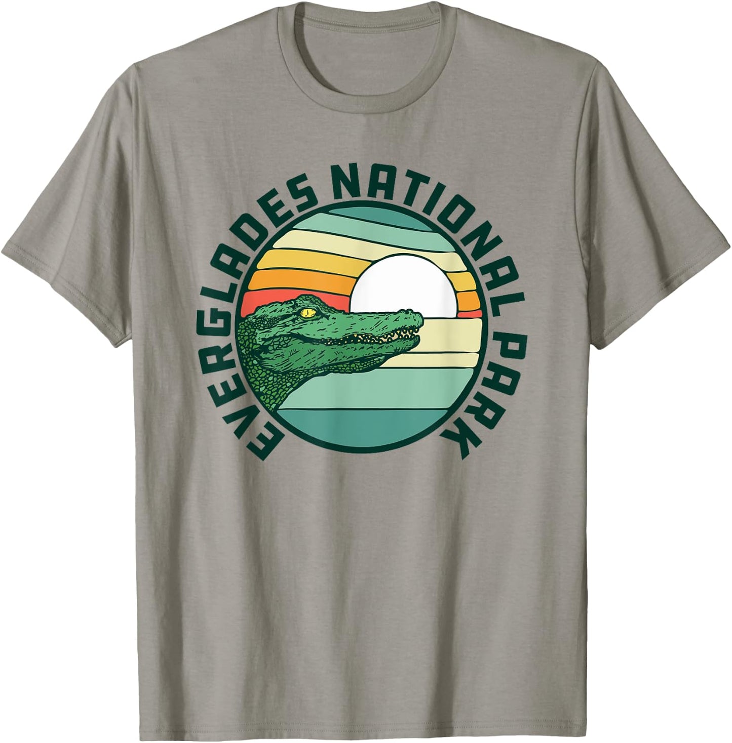 Everglades National Park Retro Alligator 80's Style Graphic T-Shirt - T-Shirt | Sand