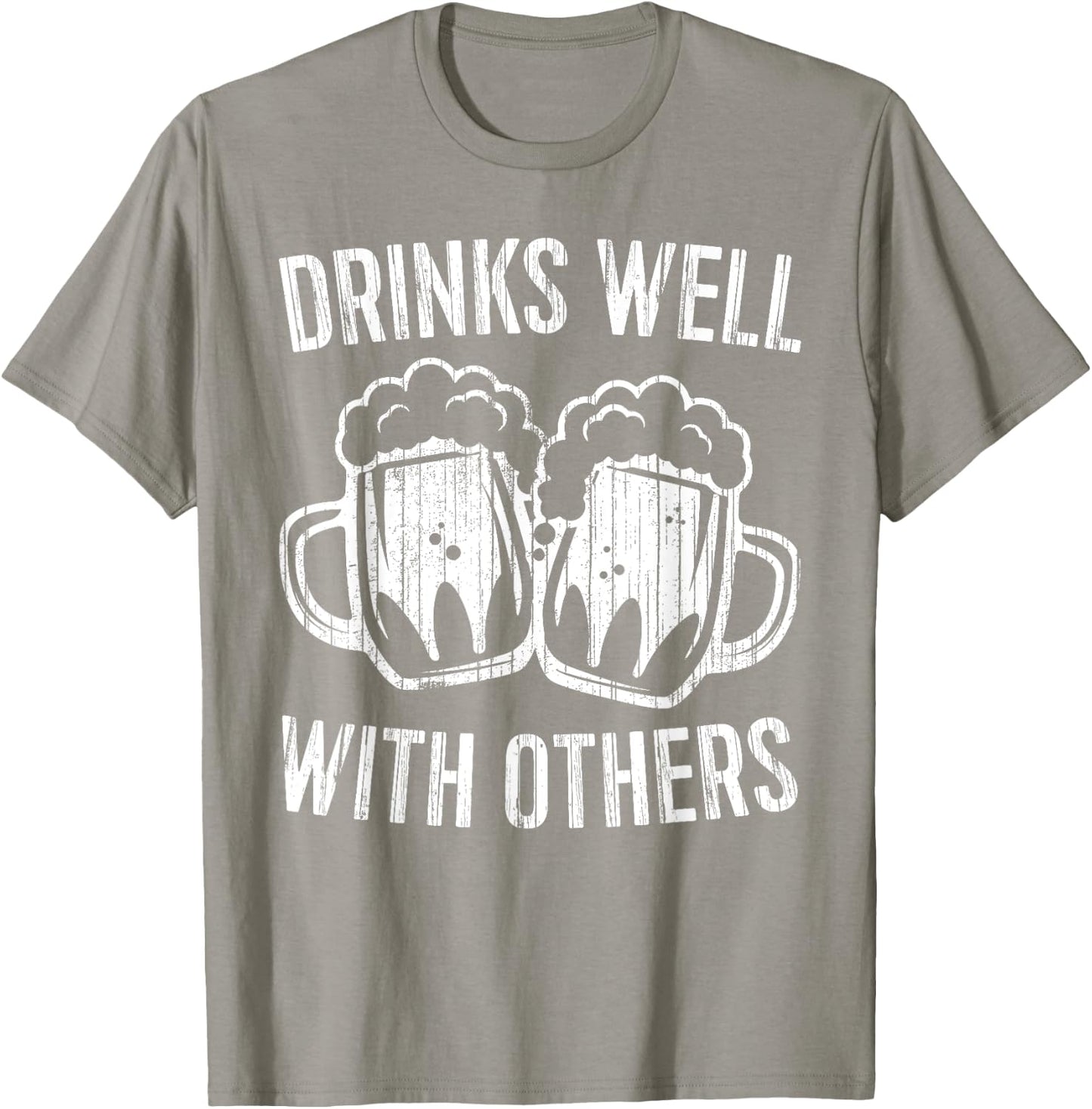 Drinks Well With Others Shirt Men Women St Patricks Day T-Shirt - T-Shirt | Sand