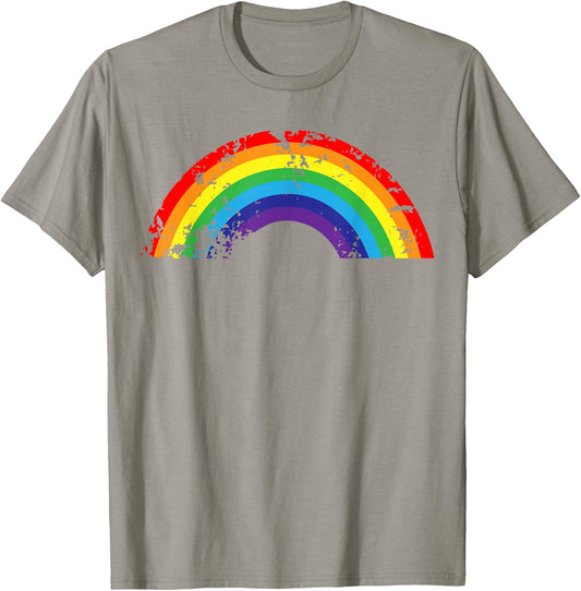 Cool Elegant Rainbow Vintage Retro 80's Style Shirt Gift T-Shirt - T-Shirt | Sand