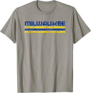 Milwaukee Wisconsin Retro Vintage Weathered T-Shirt - T-Shirt | Sand