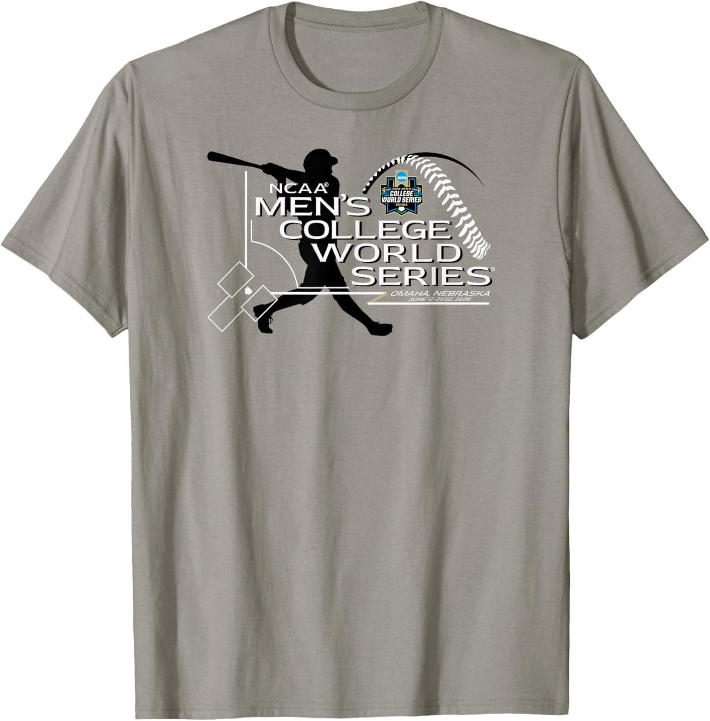 College World Series 2026 Omaha Red Officially Licensed T-Shirt - T-Shirt | Sand