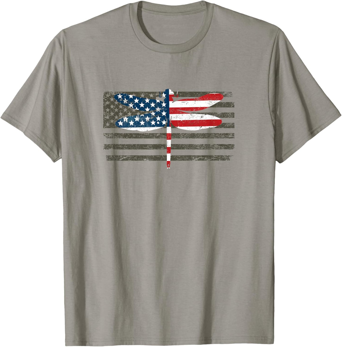 4th of July Dragonfly Patriotic US American Flag Kids Men T-Shirt - T-Shirt | Sand