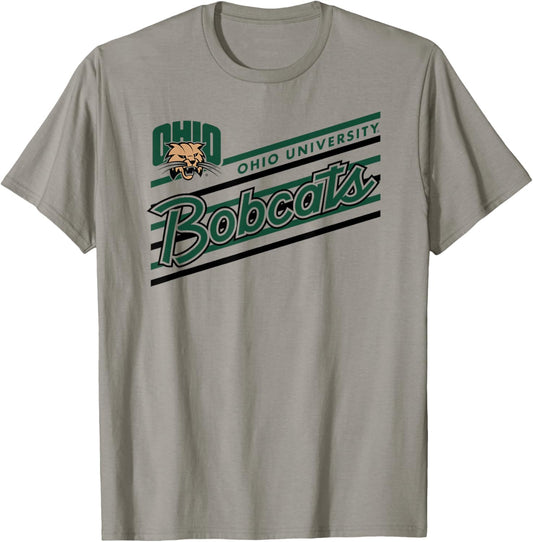 Ohio Bobcats Retro Performer White Officially Licensed T-Shirt - T-Shirt | Sand