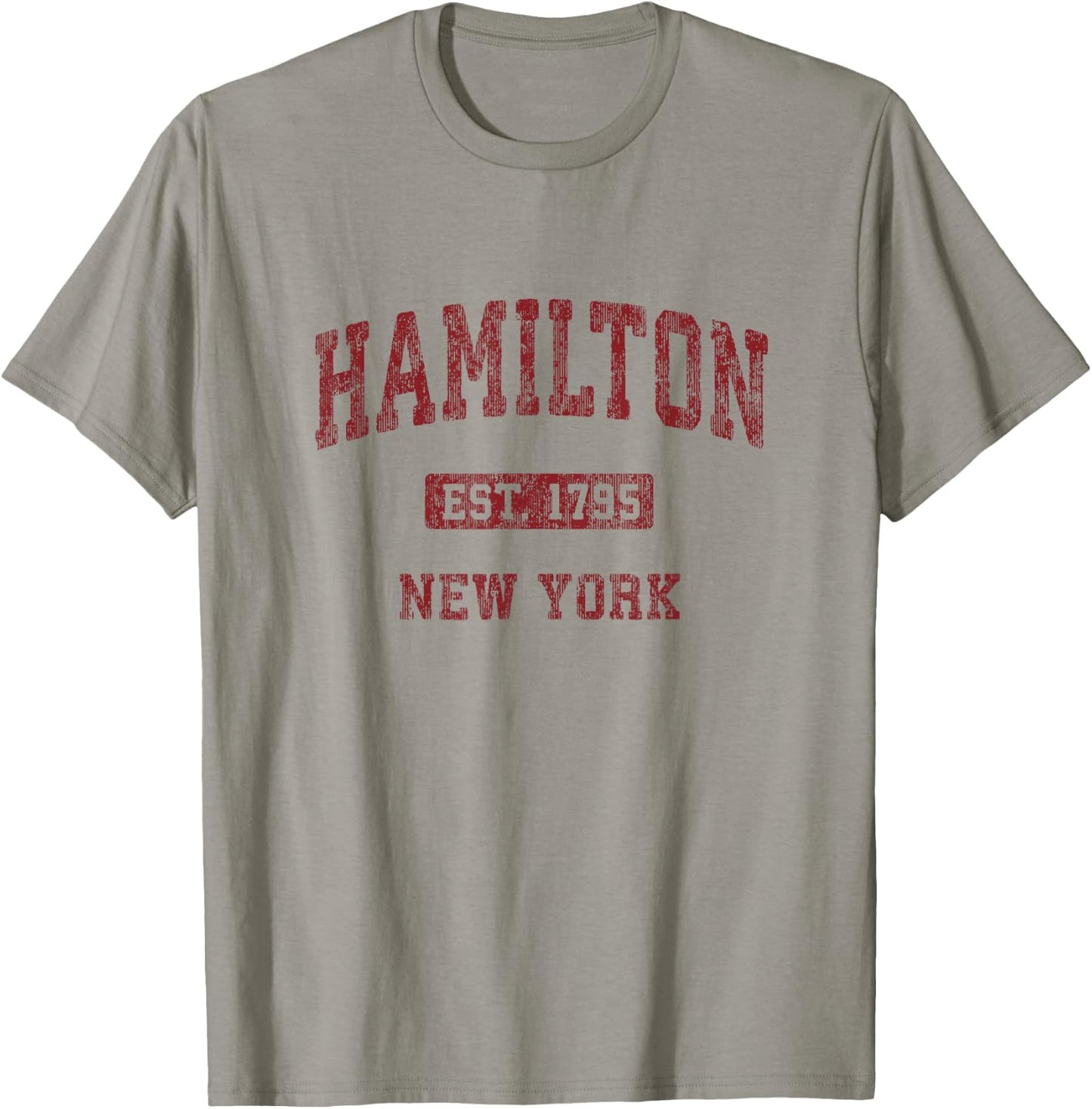 Hamilton New York NY Vintage Athletic Sports Design T-Shirt - T-Shirt | Sand