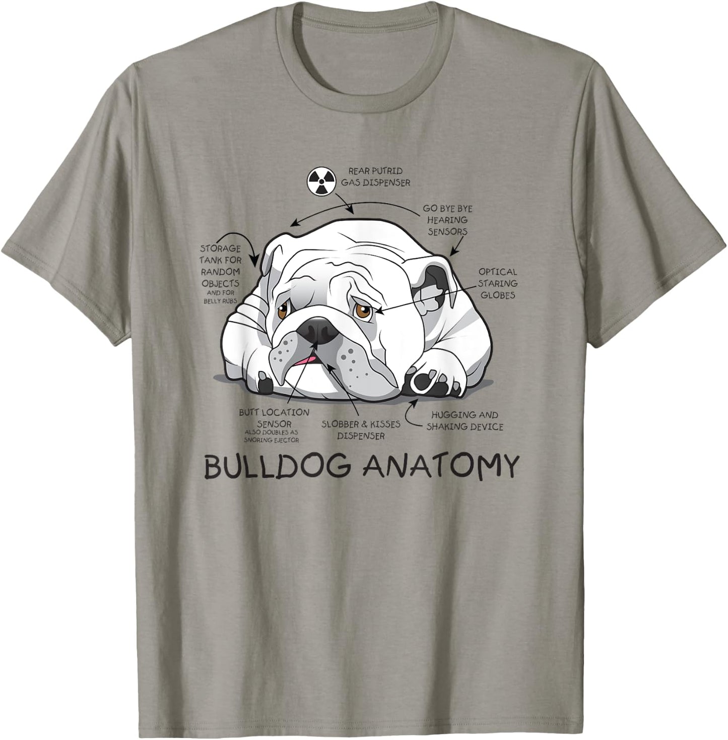 Funny Cute English Bulldog Anatomy Dog Biology Gift Men Women T-Shirt - T-Shirt | Sand