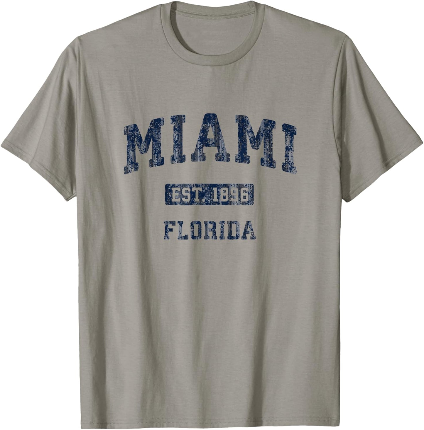 Miami Florida FL Vintage Athletic Sports Design T-Shirt - T-Shirt | Sand