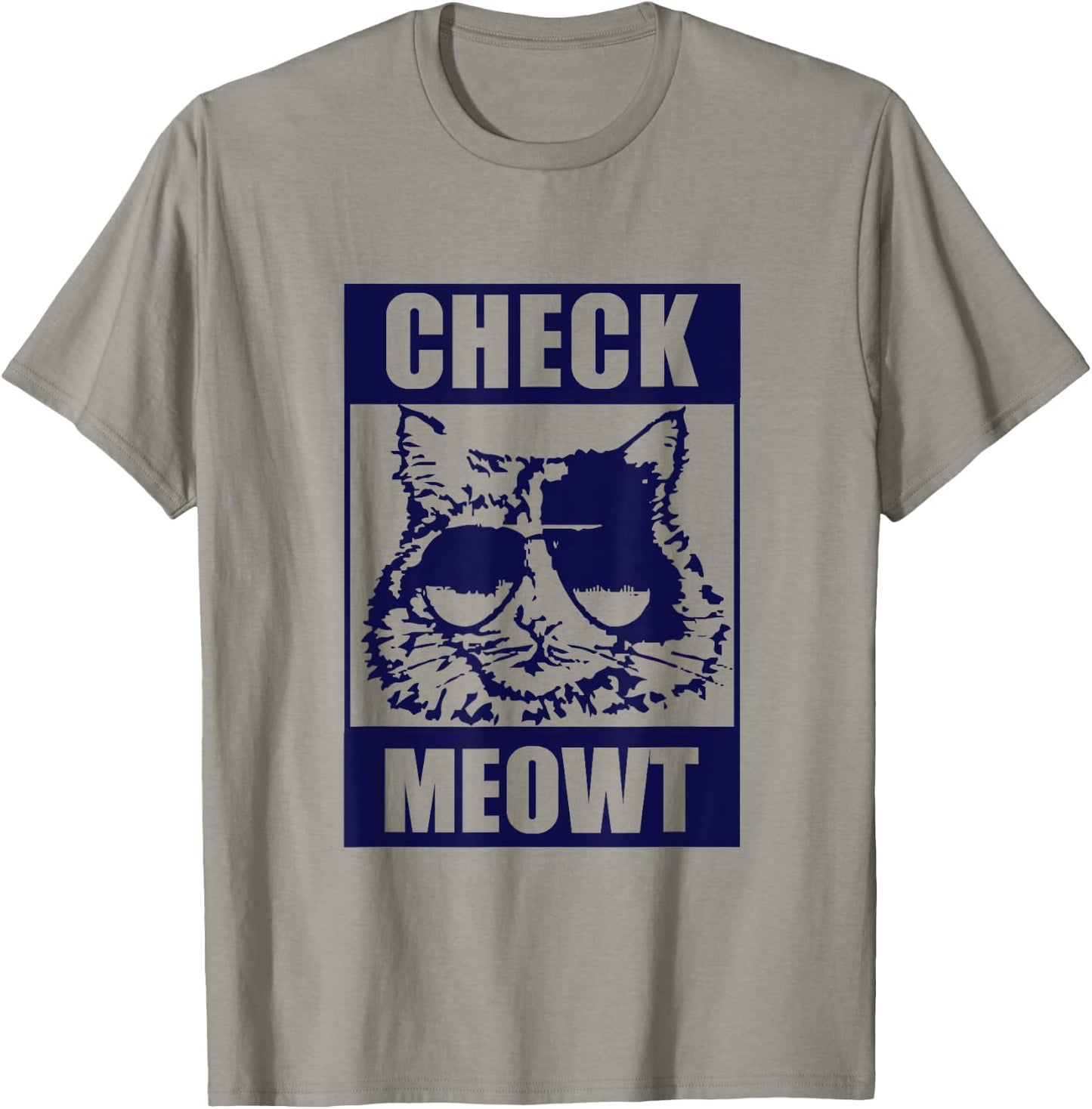 CAT Funny Cat "CHECK MEOWT" T-Shirt - T-Shirt | Sand