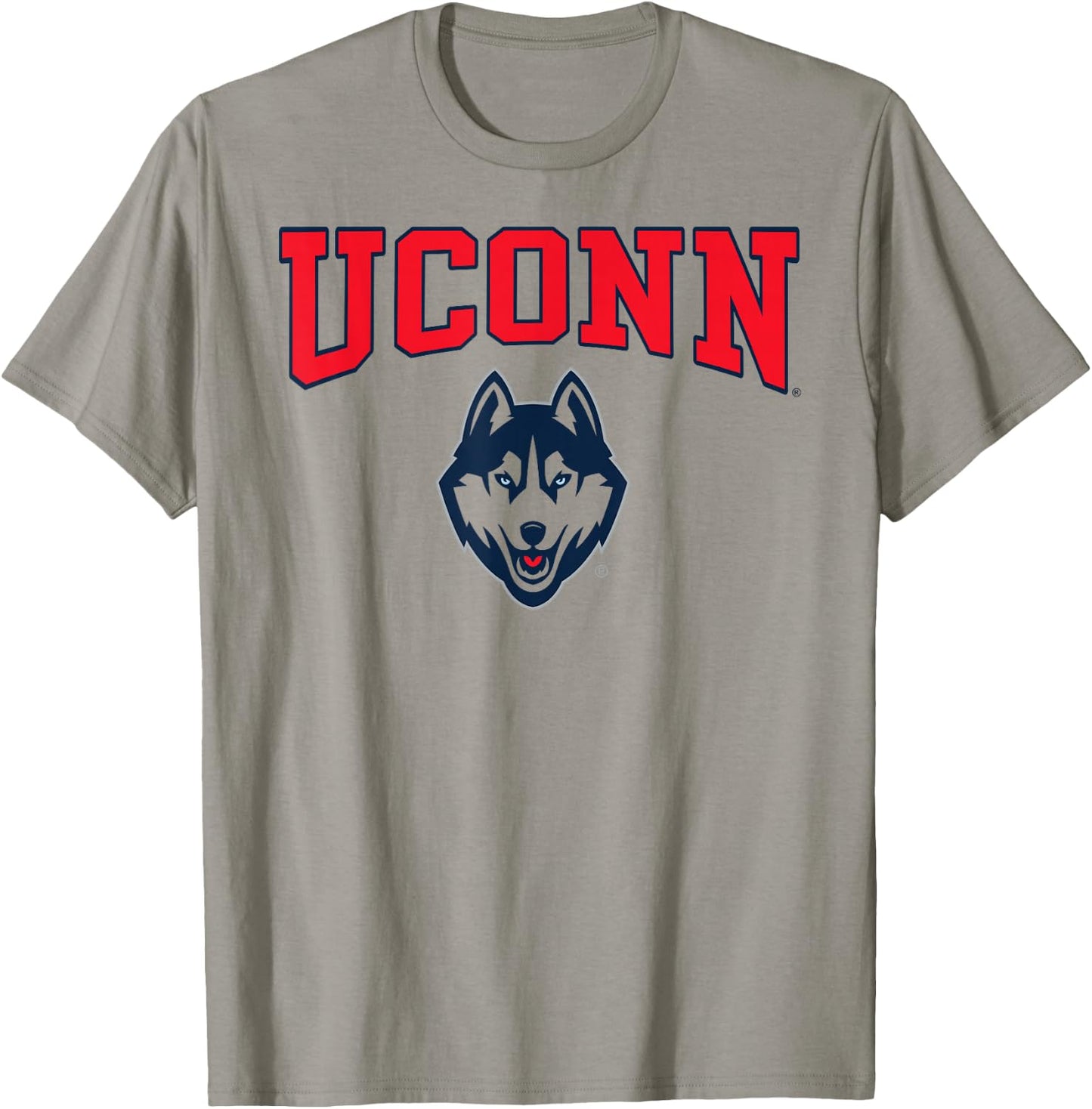 Elite Authentics Connecticut Huskies Arch Logo White -Adults & Kids T-Shirt - T-Shirt | Sand