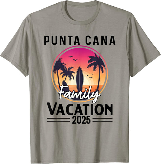 Punta Cana Family Vacation 2025 Matching Dominican Republic T-Shirt - T-Shirt | Sand