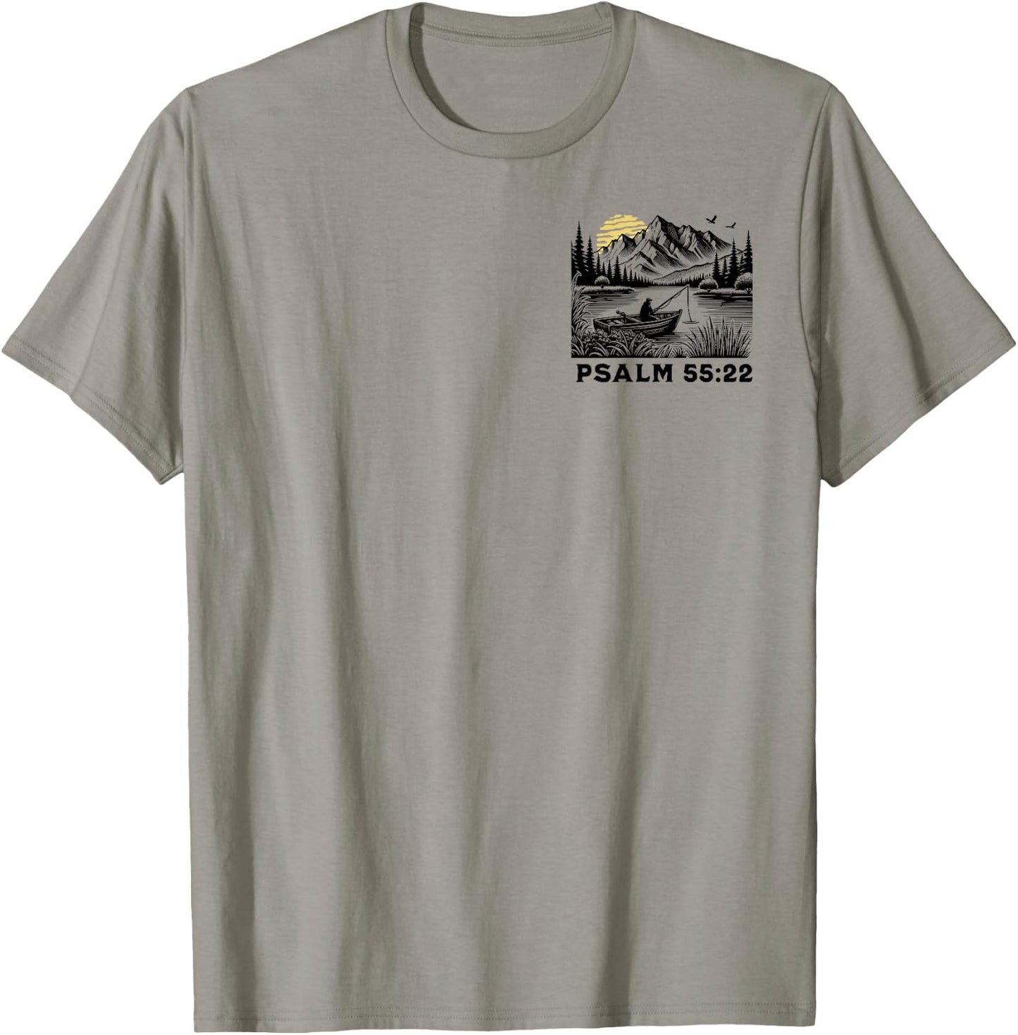 [2 Sided] Cast Your Cares On The Lord, Christian Fisherman T-Shirt - T-Shirt | Sand