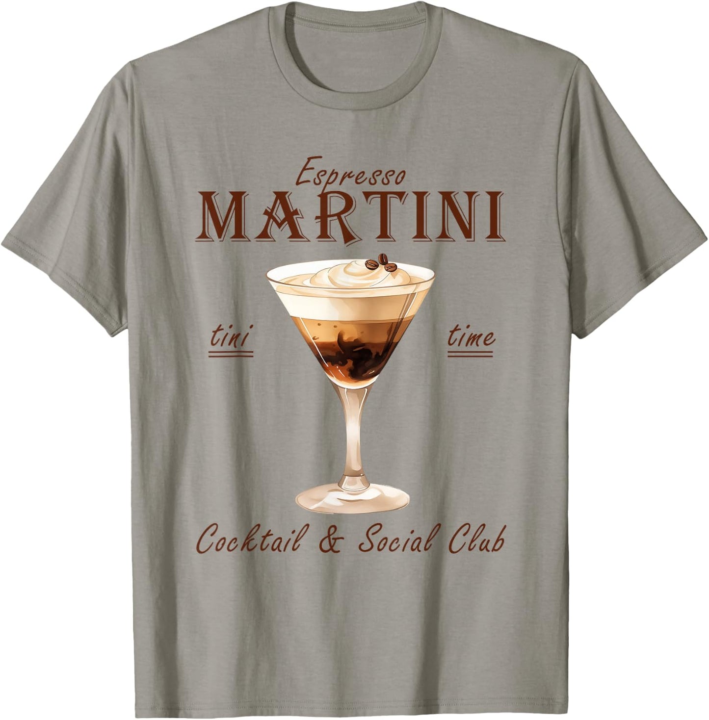Espresso Martini Cocktail And Social Club T-Shirt - T-Shirt | Sand