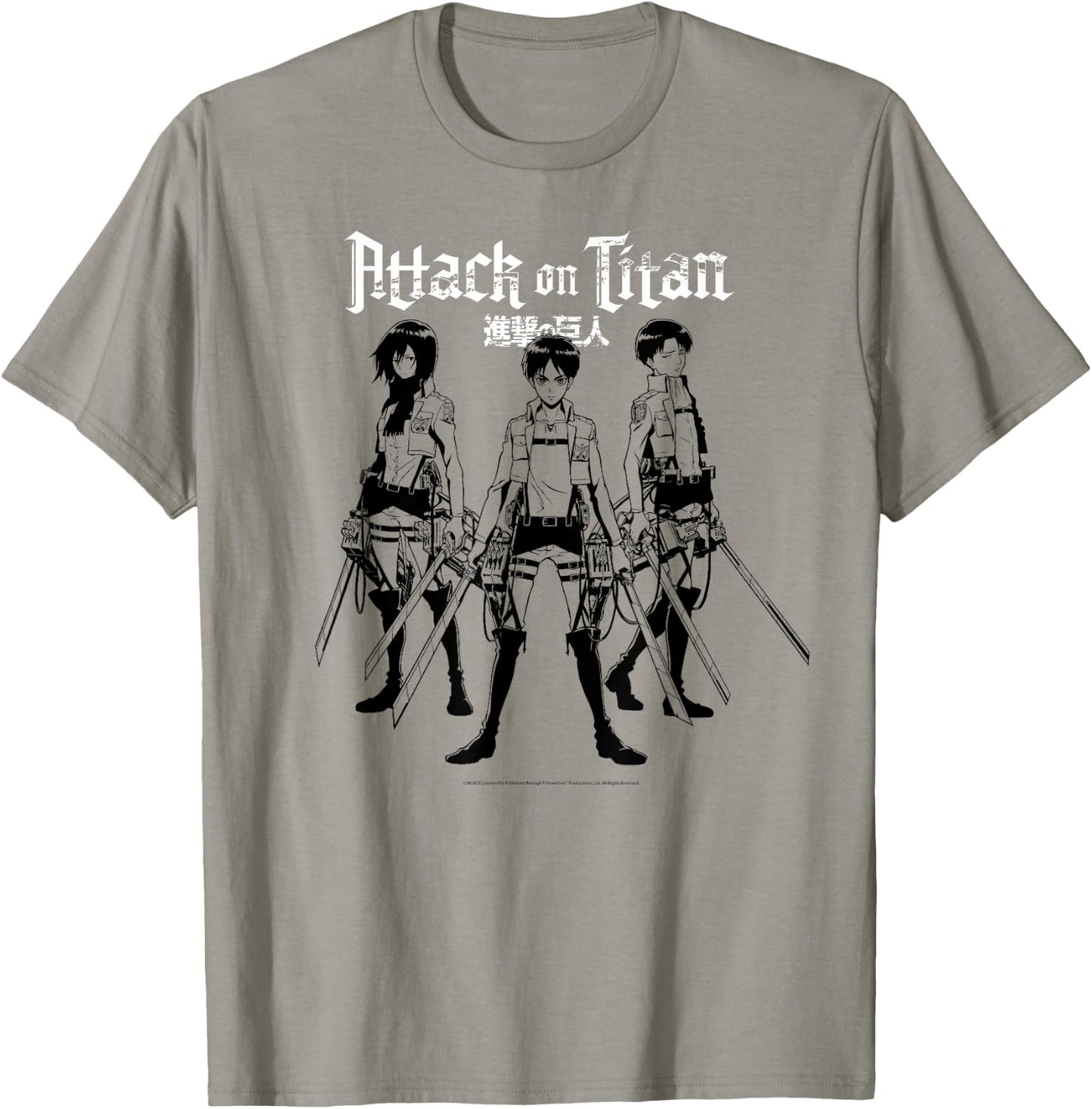 Attack on Titan Training Corps Trio Linear Anime T-Shirt - T-Shirt | Sand