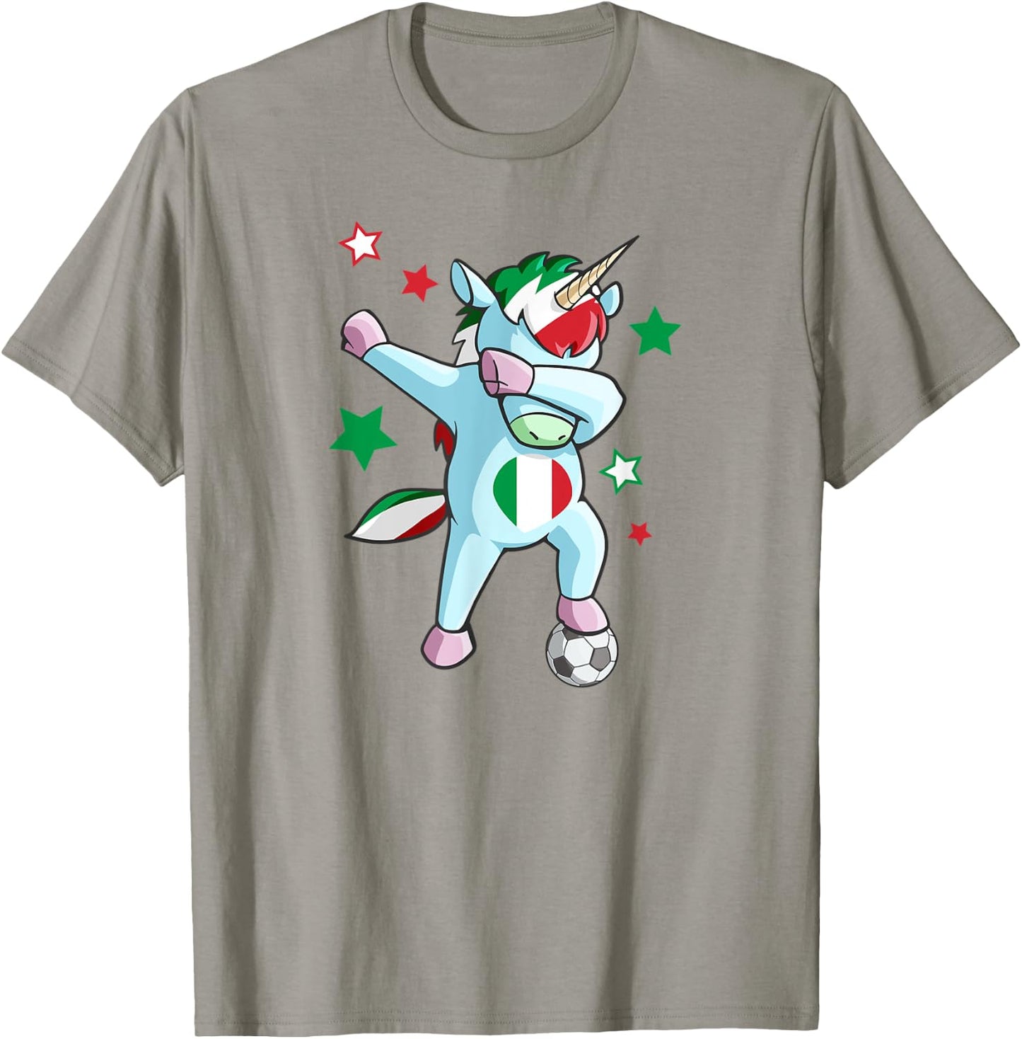 Dabbing Unicorn World Soccer Support Italy Shirt for Girls T-Shirt - T-Shirt | Sand