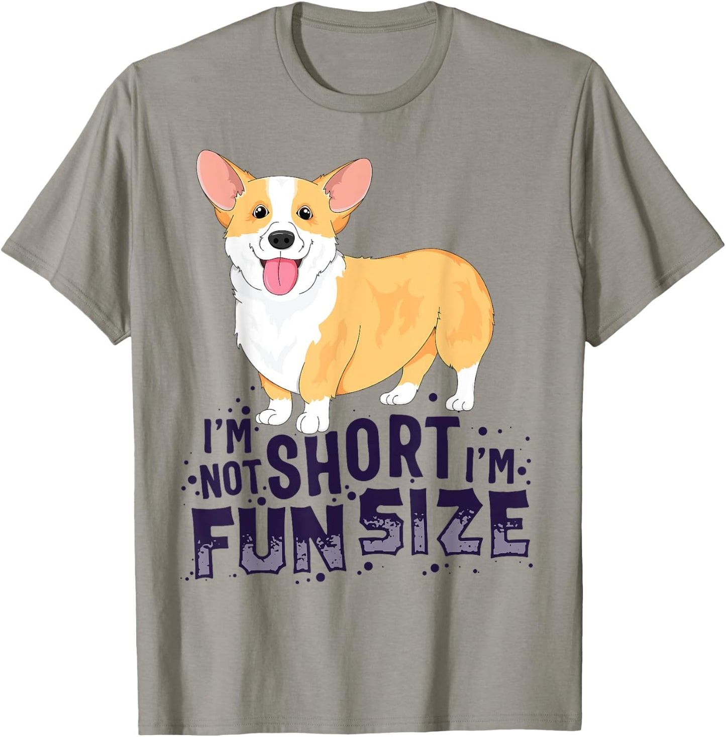 Corgi Women Kids I'm Not Short I'm Fun Size Dog T-Shirt - T-Shirt | Sand