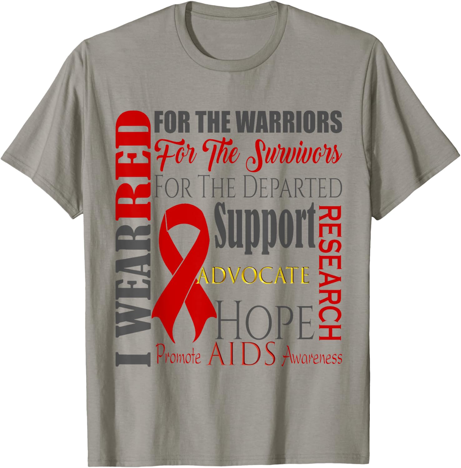 AIDS & HIV Awareness Shirt T-Shirt - T-Shirt | Sand