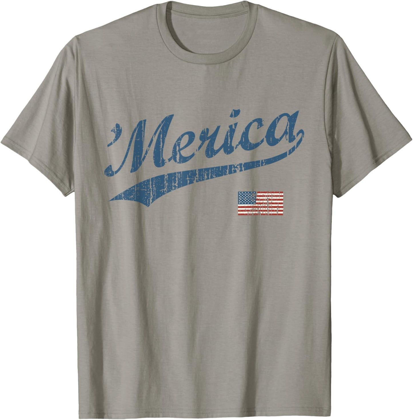 Vintage Team 'Merica 4th of July Patriotic T-Shirt - T-Shirt | Sand
