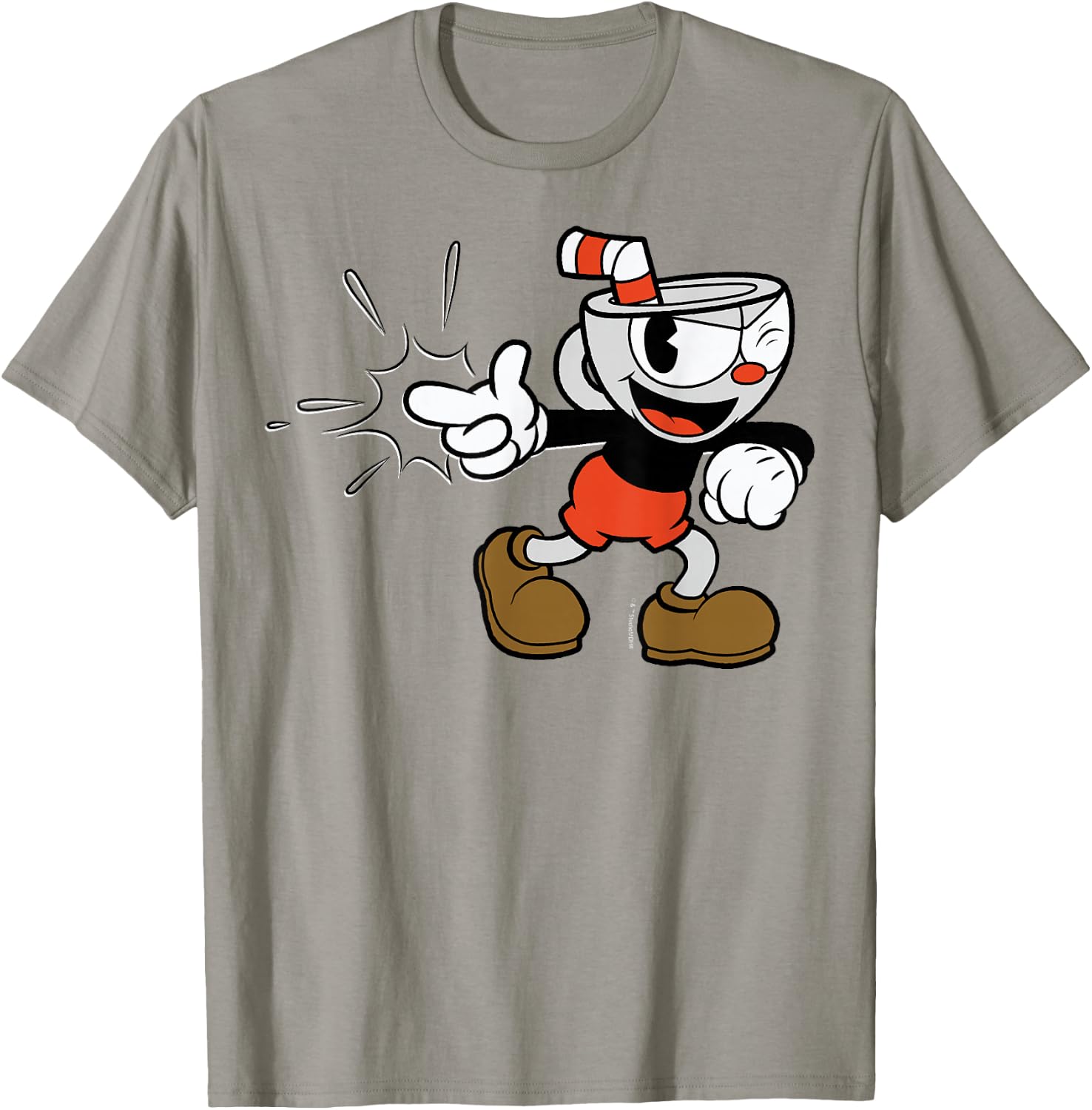 Cuphead Classic Wink with A Snap T-Shirt - T-Shirt | Sand
