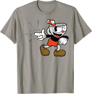 Cuphead Classic Wink with A Snap T-Shirt - T-Shirt | Sand