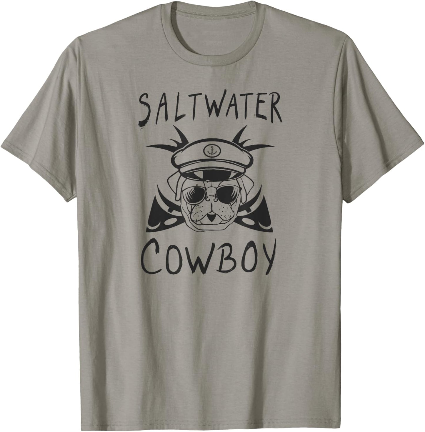 Sailing Saltwater Cowboy Dog Captain Fish Bones T-Shirt - T-Shirt | Sand