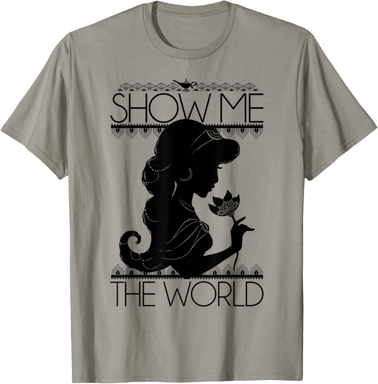 Disney Aladdin Jasmine Show Me The World Silhouette T-Shirt - T-Shirt | Sand