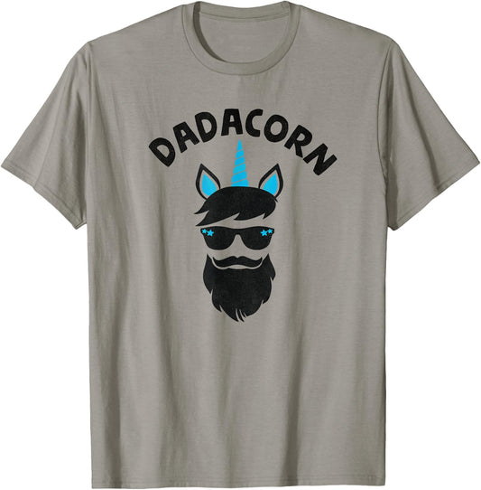 Dadacorn - Unicorn Dad Beard Graphic For Daddy Unicorn T-Shirt - T-Shirt | Sand
