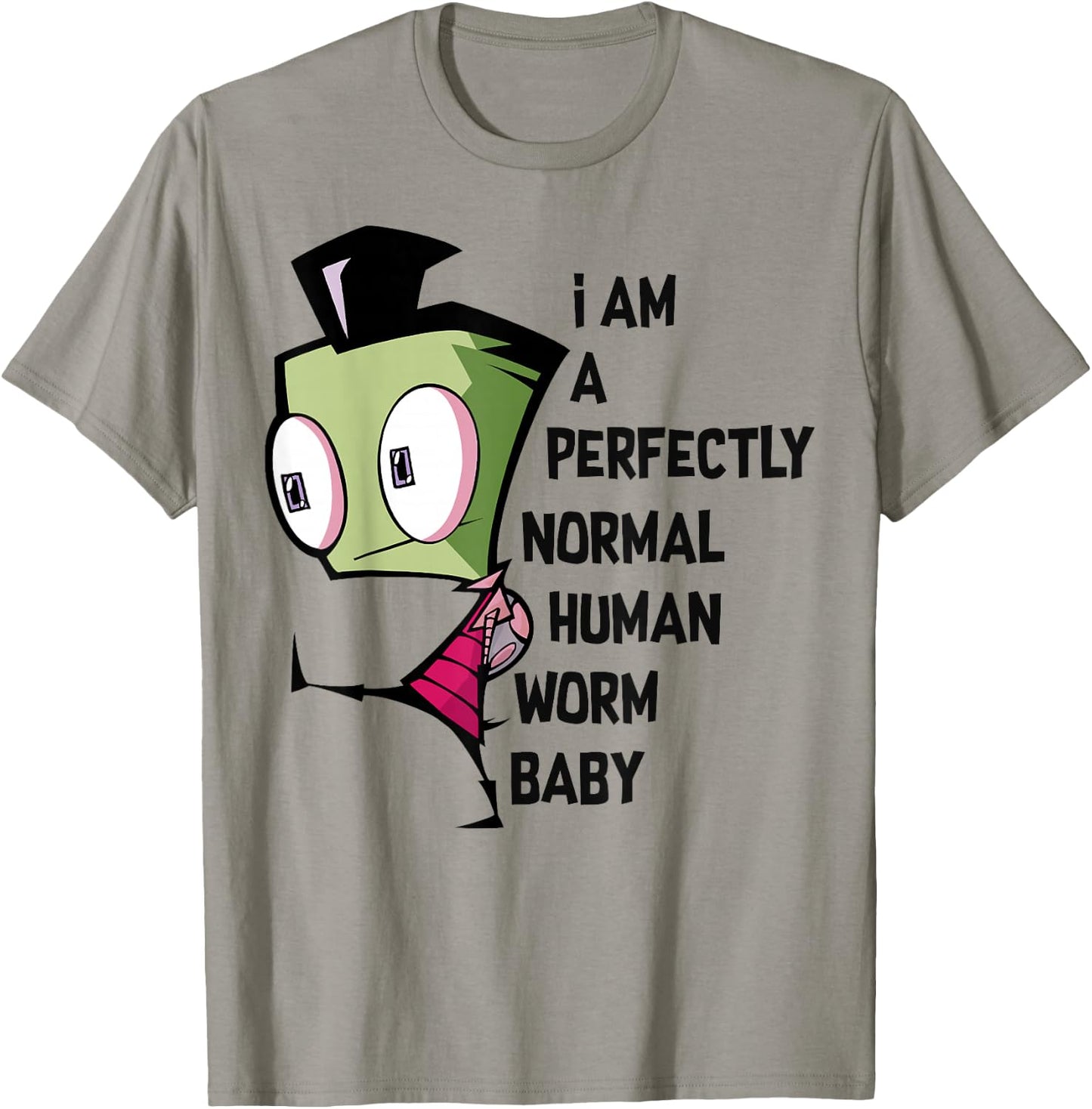 Invader Zim I Am Perfectly Normal Human Worm Baby Portrait Small T-Shirt - T-Shirt | Sand