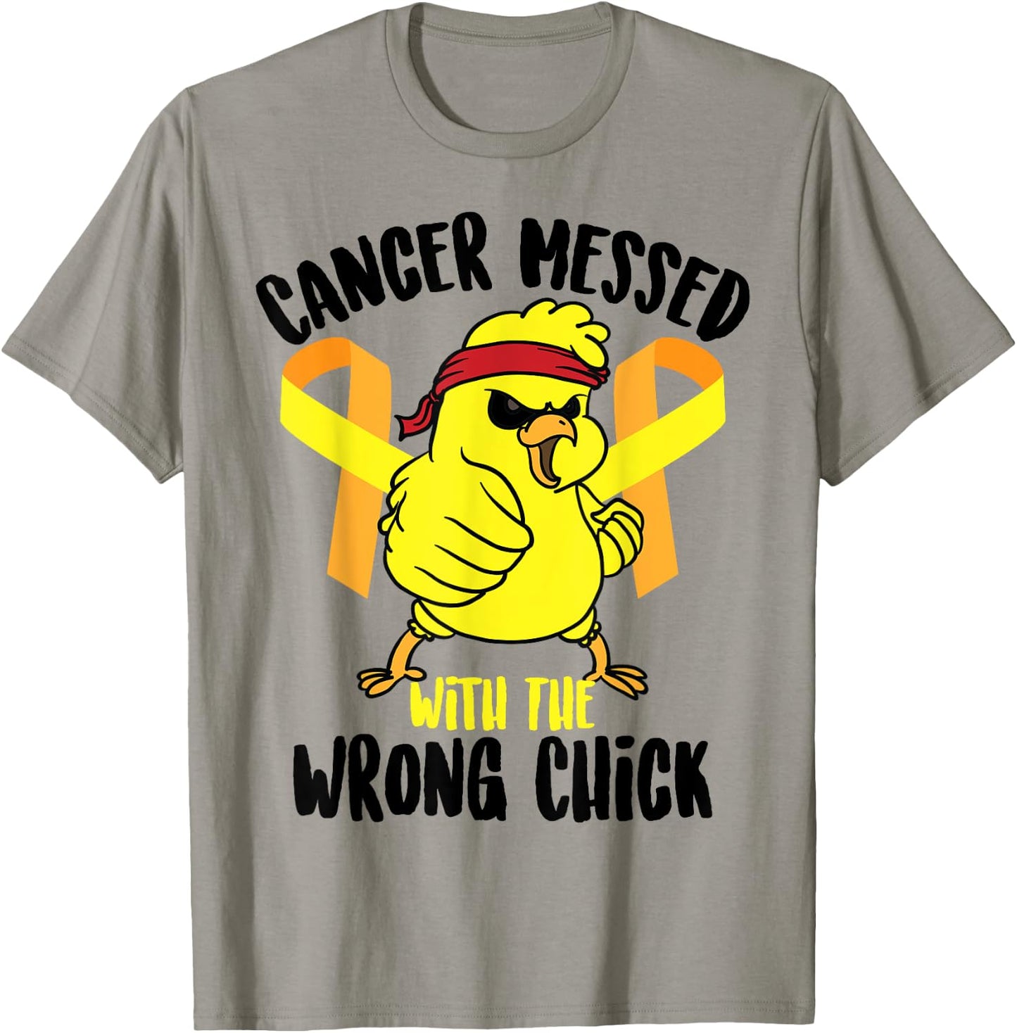 Cancer Messed With The Wrong Chick Survivor Shirt Funny Gift T-Shirt - T-Shirt | Sand