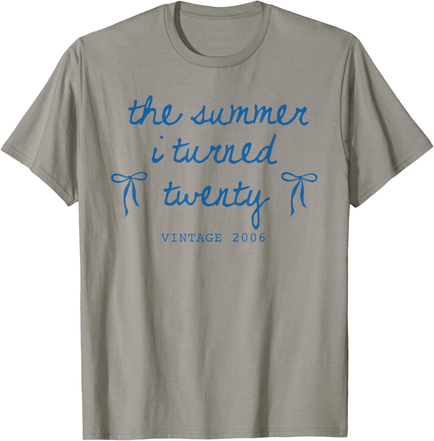 Summer I Turned 20 Vintage 2006 Cute Bow 20th Birthday Girl T-Shirt - T-Shirt | Sand