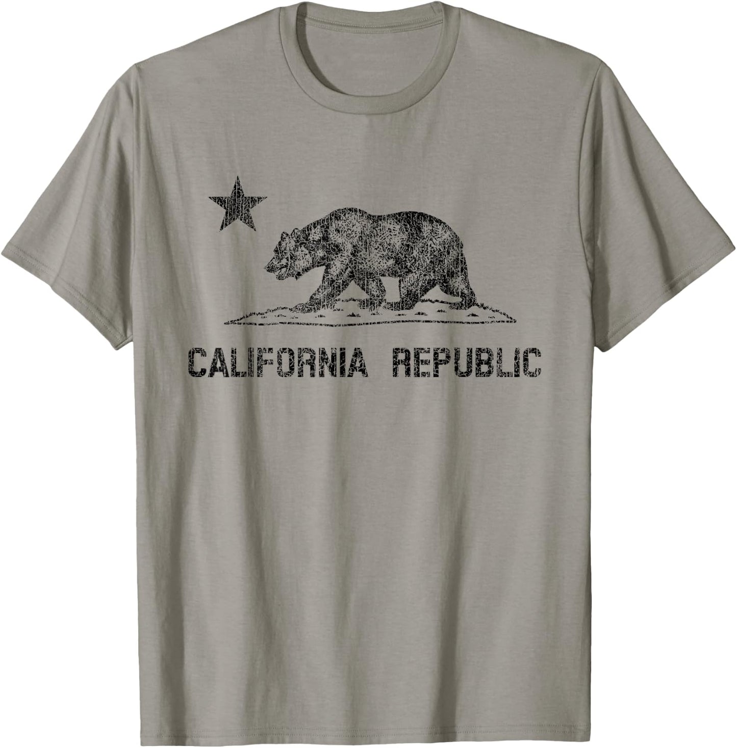 California Republic Flag Distressed Bear T-Shirt - T-Shirt | Sand