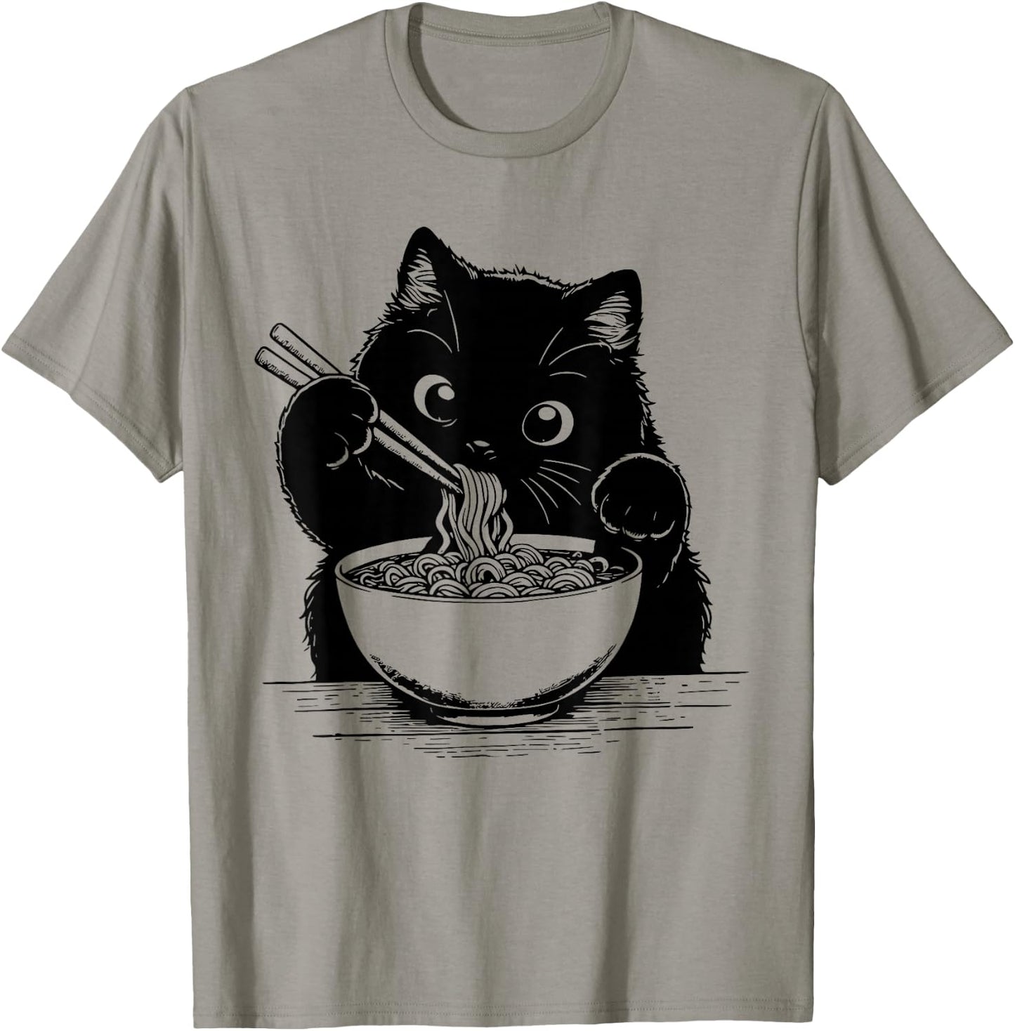 Cat Ramen Noodle Japanese Anime Manga Ramen Kawaii Cat T-Shirt - T-Shirt | Sand
