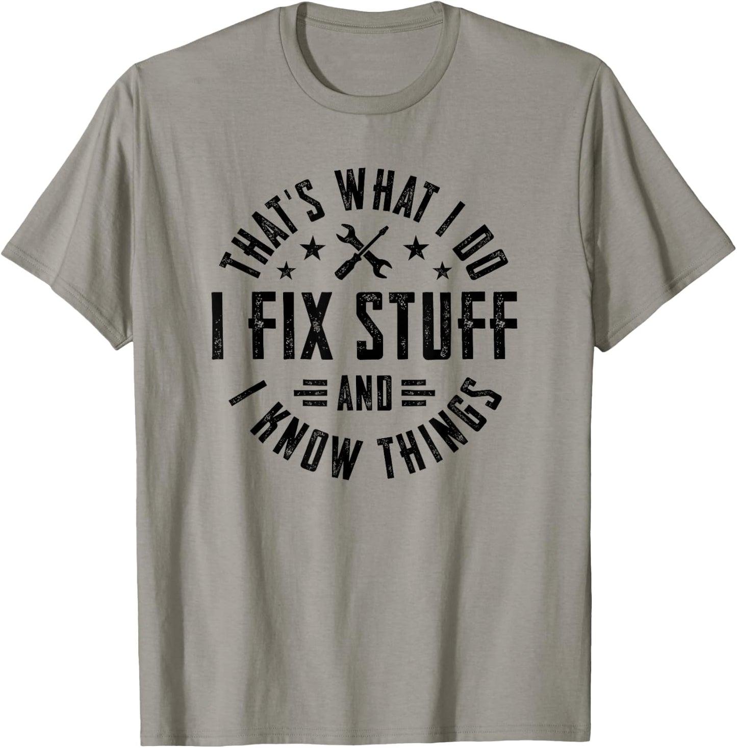 I Love My Carpenter Dad Vintage I Fix Stuff And I Know Things T-Shirt - T-Shirt | Sand