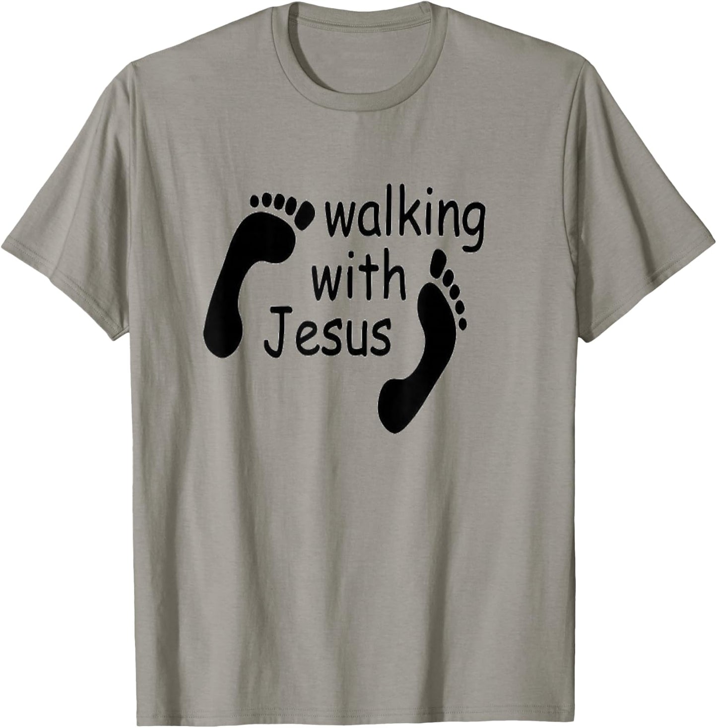 Walking with Jesus, Superhero God Love T-Shirt - T-Shirt | Sand