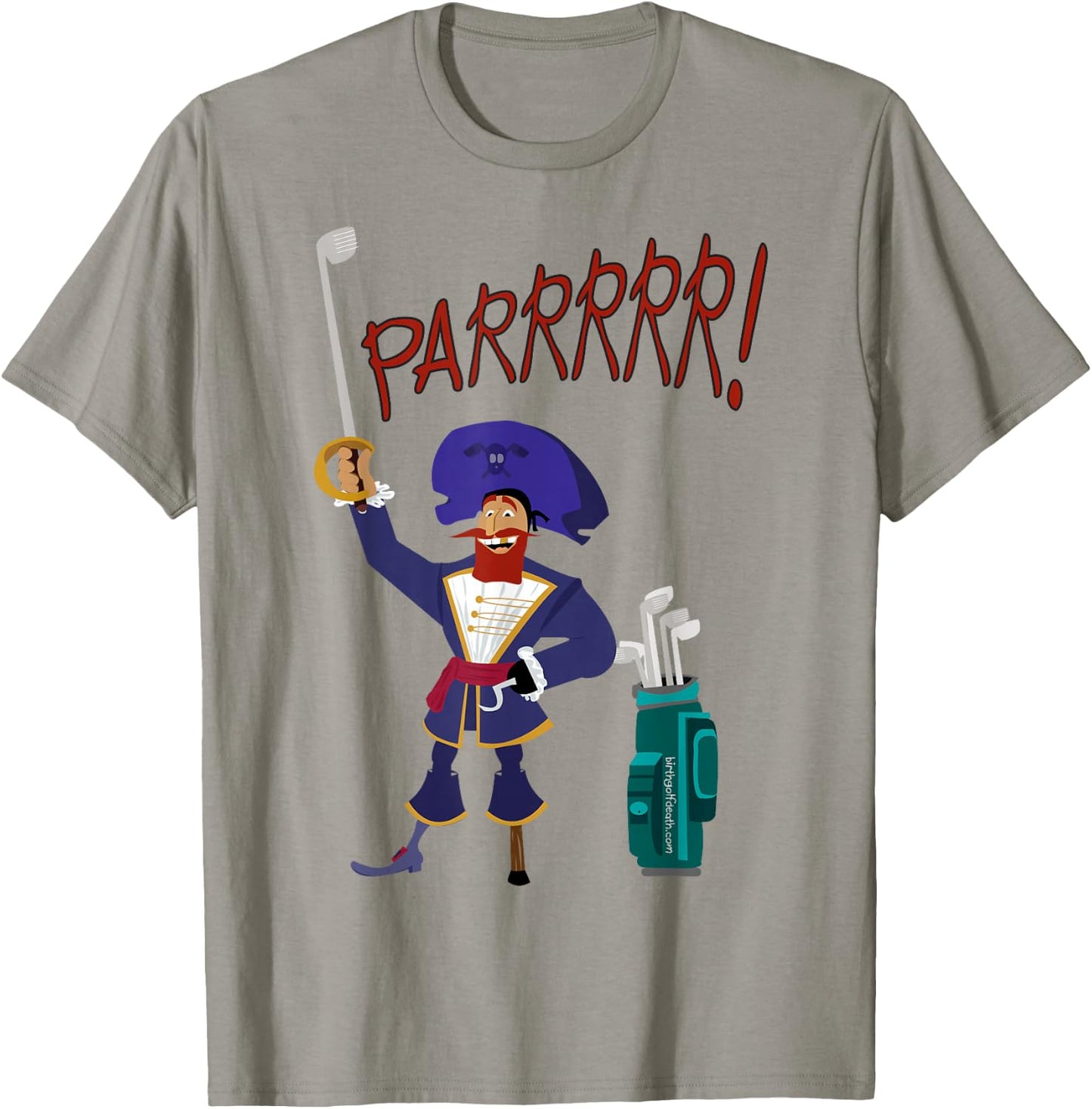 Golfing Pirate Design – Funny Golf Apparel for Golf Lovers T-Shirt - T-Shirt | Sand