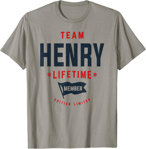Team Henry Lifetime Member Funny Name Henry T-Shirt - T-Shirt | Sand