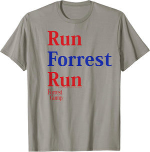 Forrest Gump Run Forrest Run Red and Blue Title Logo T-Shirt - T-Shirt | Sand