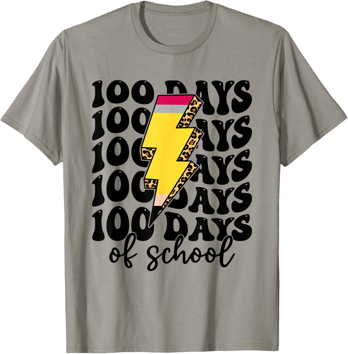 100 Days of School Back to School Student Teacher Leopard T-Shirt - T-Shirt | Sand